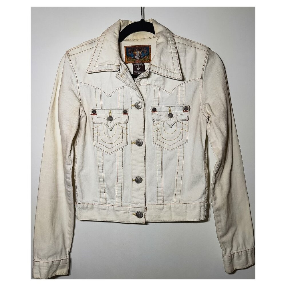 TRUE RELIGION White Denim Jacket - Size XS